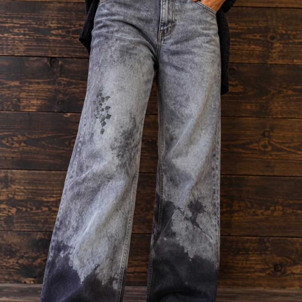 Lilou custom dyed wide leg jeans